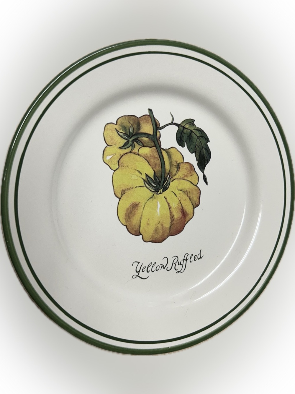 Williams Sonoma Yellow Ruffled Tomato Luncheon Plate, discontinued set.